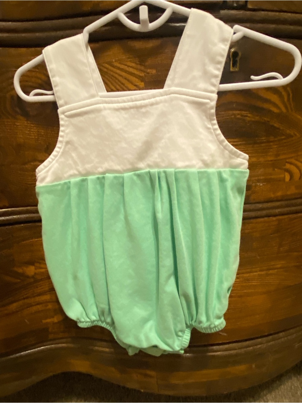 The Beaufort Bonnet Company Mint and White Bubble Romper